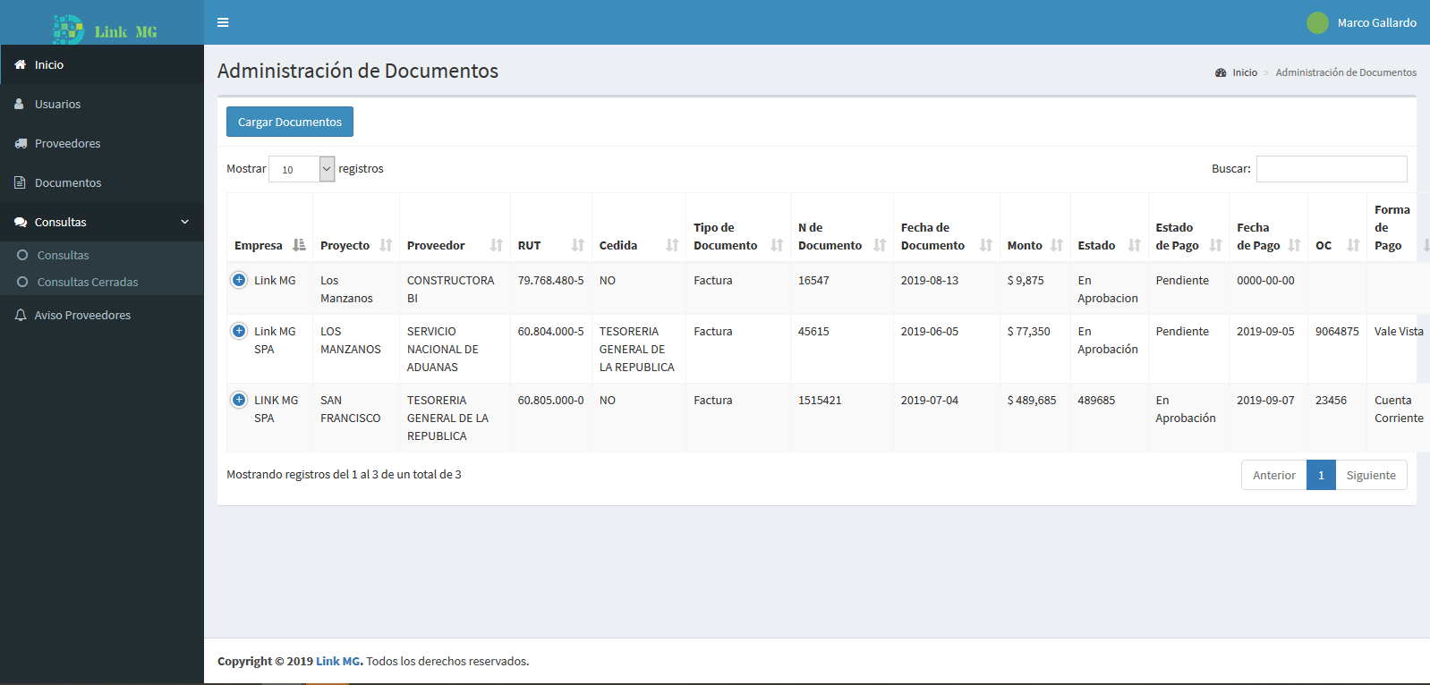 Aplicación Portal Proveedores